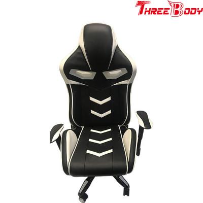 China Modern Style Executive Racing Office Chair With Lumbar Support System Black And White for sale