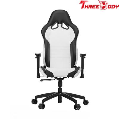 China Commercial Executive Racing Office Chair Black And Gray And Orange Sturdy Metal Frame for sale