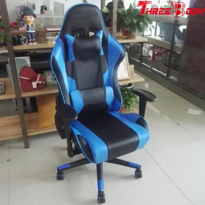 China Sistema negro y azul de Seat que compite con de la silla ergonómica del juego de apoyo lumbar en venta