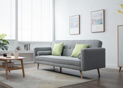 China Light Grey Modern Bedroom Furniture Armless Burlap Fabric Living Room Sofa for sale