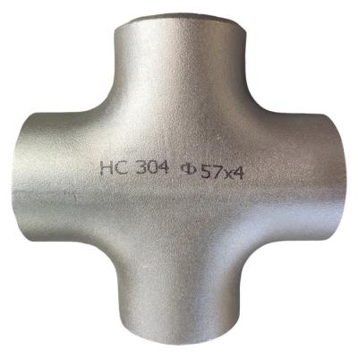China Welded Joint Stainless Steel 4 Way Tee DN50-DN1200 Metal Pipe Fittings for sale