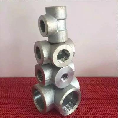 China High Pressure Socket Pipe Fittings Carbon Steel Pipe Tee 5inch 3000LB ASME B16.11 for sale