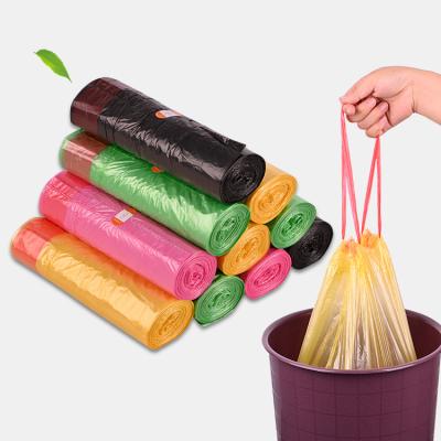 China 15pcs/roll household Drawstring plastic refuse bags for sale