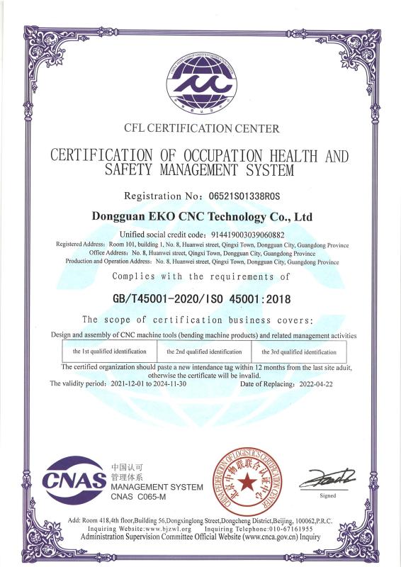 ISO45001 - Shenzhen CODT technology co.,Ltd