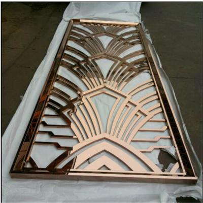 China room divider Singapore stainless steel screen designed wall panel rose gold color mat finish for sale