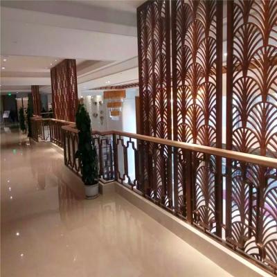 China Top quality laser cutting  room divider screen antique bronze color brushed finish metal panel supplier for sale