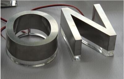 China Customized brushed stainless steel letter small acrylic led backlit channel for sale