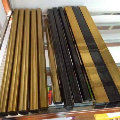 중국 gold Colored Stainless Steel Pipe Tube Mirror Finish 201 304 316 For Handrail Balustrade Ceiling Decoration 판매용