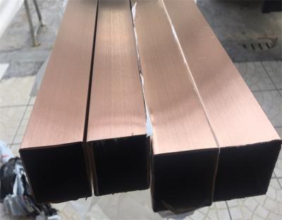 China Gold Rose Gold Stainless Steel Pipe Tube Hairline Finish 201 304 316 For Handrail Balustrade Ceiling Decoration for sale