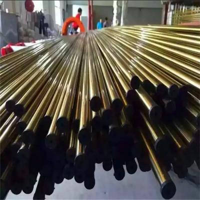 중국 Gold Stainless Steel Pipe Tube Hairline Finish 201 304 316 For Handrail Balustrade Ceiling Decoration 판매용