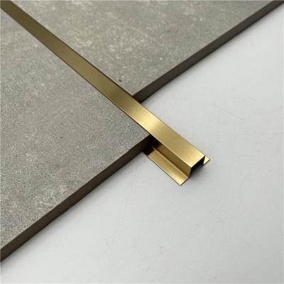China Gold Decorative Mirror Polished Shiny Interior Marble Inlay U Shape Edge Stainless Steel Tile Trim Lines Strip for sale