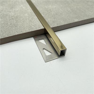 China Anti Rust Flat Trim 304 316 Stainless Steel Flat Tile Trim Ceramic Tile Strips For Wall Ceiling Decoration for sale
