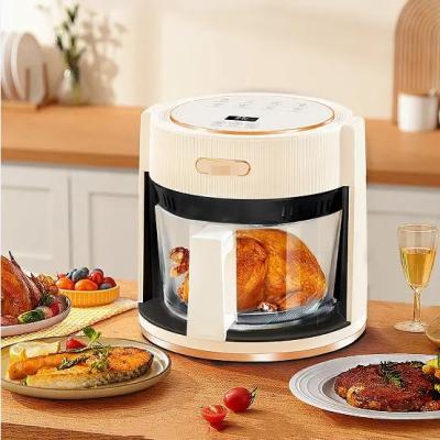 China 4.5L Visible Glass Digital Smart Fryer 1200w Air Fryer Oil Free for sale