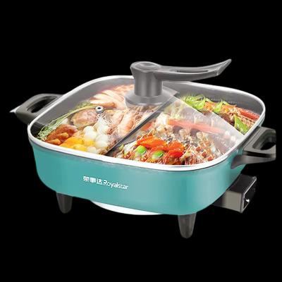China 6QT 110V/220V Electric Hot Pot Steamboat Cookware With Divider for sale