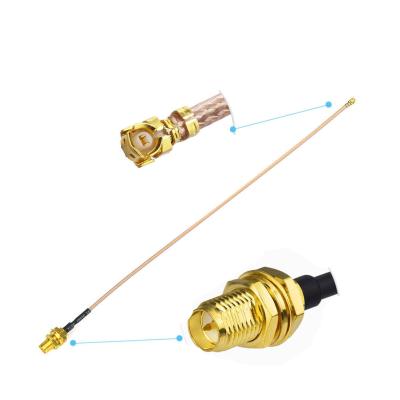 China IPX MHF U.FL RF Coaxial Cable WIFI Extension RG178 with SMA-J Female and V.S.W.R≤1.5 for sale