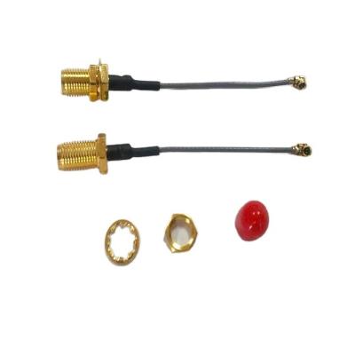 China V.S.W.R≤1.5 50 OHM 10cm RG1.13 Jumper Cable with SMA-Female to U.FL IPX Connector for sale