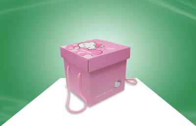 China Decorative Pink Hellokitty Paper Gift Box With Handle For Packing Snacks for sale