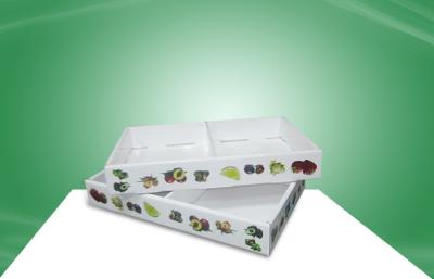 China Bright Printing Costom Fruit PDQ Trays Countertop Display With Two Columns for sale