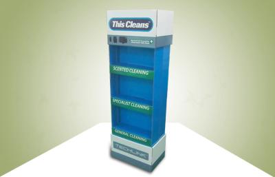China Double Face Show Three Shelf POS Cardboard Displays Sell Cleaning Products for sale