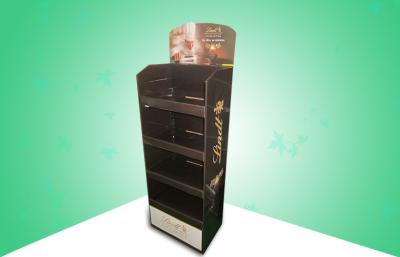 China Chocolate Strong Corrugated Display Stand , Shop Retail Display Racks Easy Folding for sale