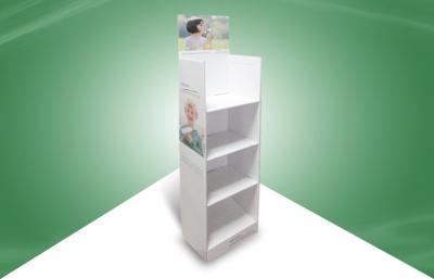 China White Four Shelf Cardboard Free Standing Display Units Offset Printing for sale