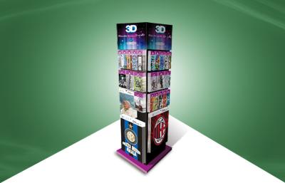 Chine Quatre présentoirs de carton d'exposition de visage, unités de visualisation debout de plancher aux cartes de l'affiche 3d à vendre