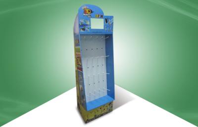 China Free Standing Uv Or Pp Laminated Hook Display Rack Fixed With Tv Screen for sale
