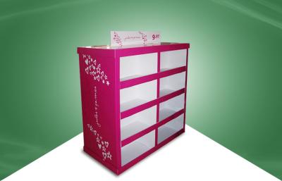 China Rose Red Strong Paper Cardboard Pallet Display in Stores 80X60X130CM for sale