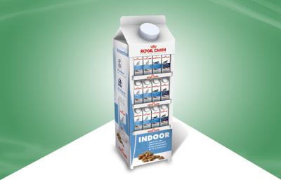China Milk - Carton - Shape Cardboard Display Racks Floor Display Stand for Milk for sale