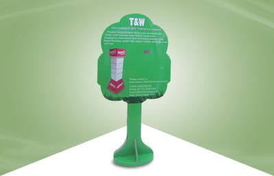 China Tree Shape Green Mini Cardboard Standees for Sticker Advertising Displays for sale