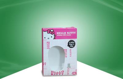 Cina Contenitore d'imballaggio di carta di cartone delle scatole di colore pieno con la finestra per il topo di Hello Kitty in vendita
