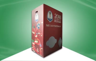 China World Cup Football Cardboard Dump Bins Displays Different Sizes With Divider for sale