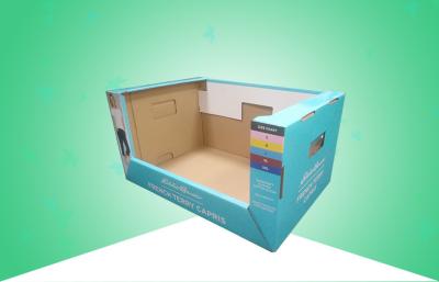 China Stacked Up Cardboard Display Trays Double Wall Board Large Space For Adverstising for sale