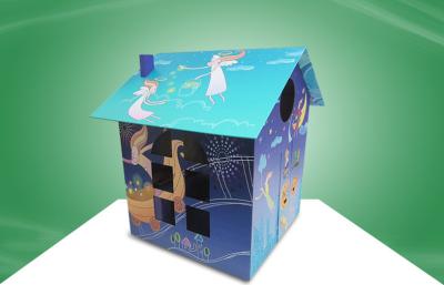 China Recyclable Children ' S Cardboard Playhouse , Cardboard Coloring House For Kids for sale
