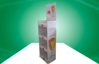 China Heavy Duty Four Shelf Pos Cardboard Displays For Beer , Glossy Limination for sale
