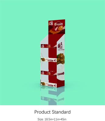 China POS Paper Display Stand  4 Shelf Corrugated Display Rack For Sauce Foods for sale