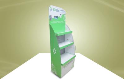 China Green Cardboard Display Stands Adjustable Shelves For Health Care Products for sale