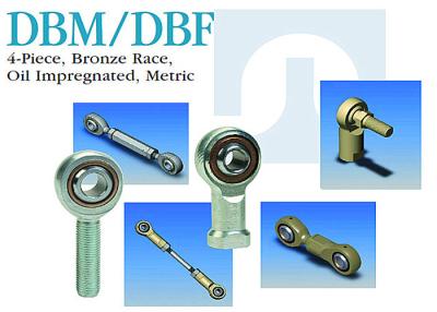 China DBM / DBF Stainless Steel Rod Ends 4 - Piece Bronze Race Oil Impregnated Metric for sale