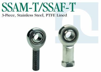China 3 Piece Stainless Steel Rod Ends PTFE Lined SSAM - T / SSAF - T Precision for sale