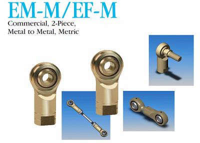 China EM - M / EF - M Metric Spherical Rod Ends 2-Piece Metal To Metal For Construction for sale