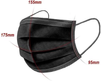China 175x95mm Disposable Medical Face Mask , Disposable Black Surgical Mask for sale