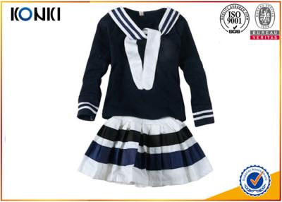 China Vestidos tejidos algodón del uniforme escolar de las muchachas de las técnicas con la manga larga en venta