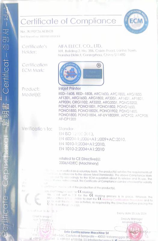 CE - Guangzhou AIIFAR Electronics Products Co., Ltd.