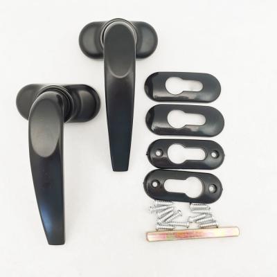China Double Side Aluminum Door Window Handles Black Or White Sliding Lever Lock for sale