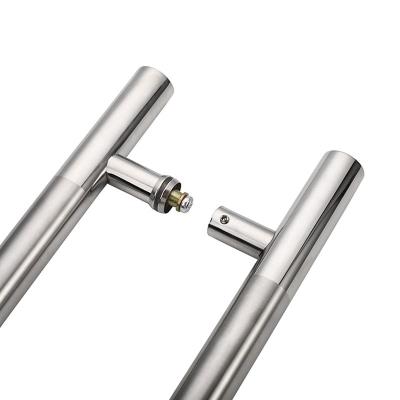 China SUS316 Chrome Plated Handle , SUS201 Bathroom Glass Door Handle 1.5mm Tube Thickness for sale