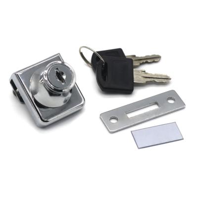 China zinc alloy Single Glass Door Lock , Display Cabinet Lock For 8-12mm glass for sale