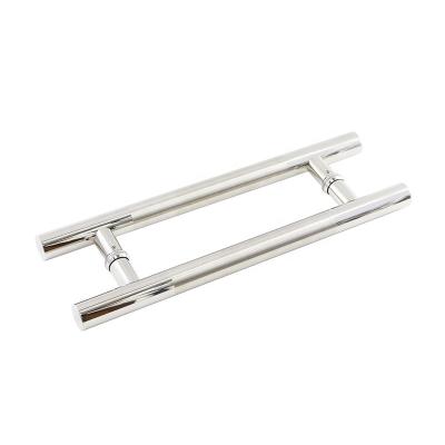 China Stainless Steel Pull Door Handle For Glass Door H Shape 38mm 32mm 25mm Dia for sale