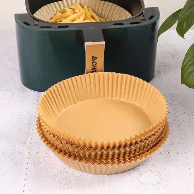 China Oil Proof Silicone Coated Air Fryer Parchment Paper 20cm Round Disposable Baking for sale