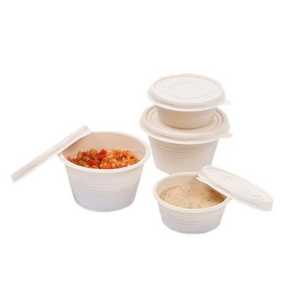 China 4OZ Disposable Cornstarch Tableware Seasoning Sauce Portion Cups With Lids for sale