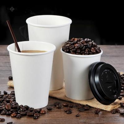 China 12OZ 300gsm Soda Cold Drink Disposable Paper Cups Juice White Paper Cups With Lids for sale